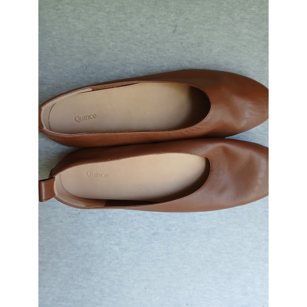 Quince Shoes 10.5 Italian Leather Glove Flat Ballet Preppy Slip Comfort Minimali - Picture 4 of 11